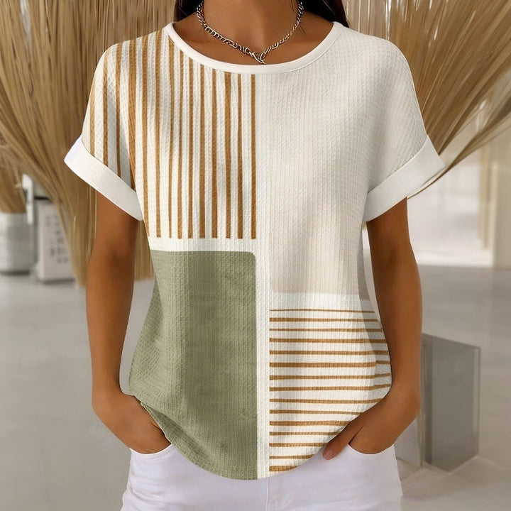 Élina™ | Colour Block Striped T-Shirt