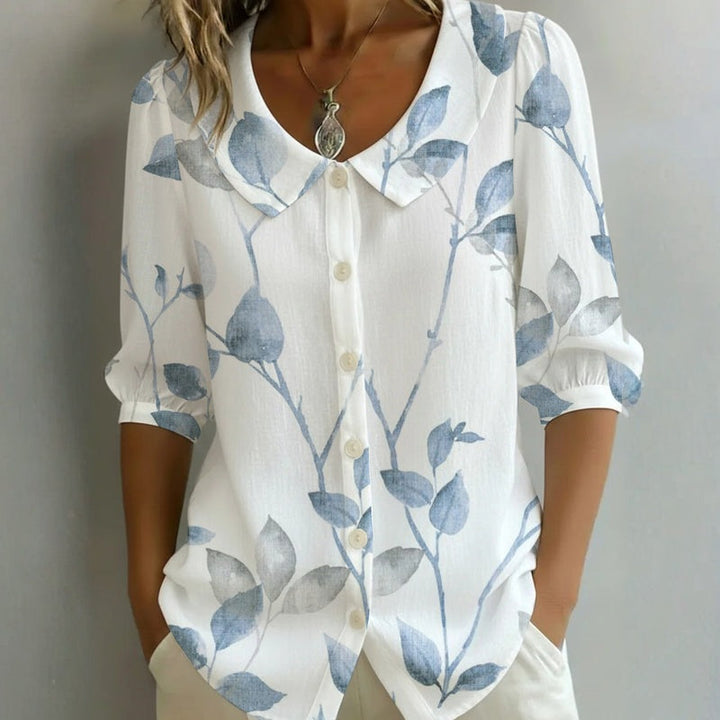 Léa™ | Casual Leaf Print Blouse