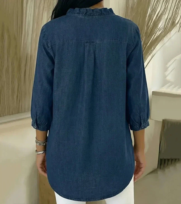 Maud™ | Fluid Blouse with Ruffled V-Neck