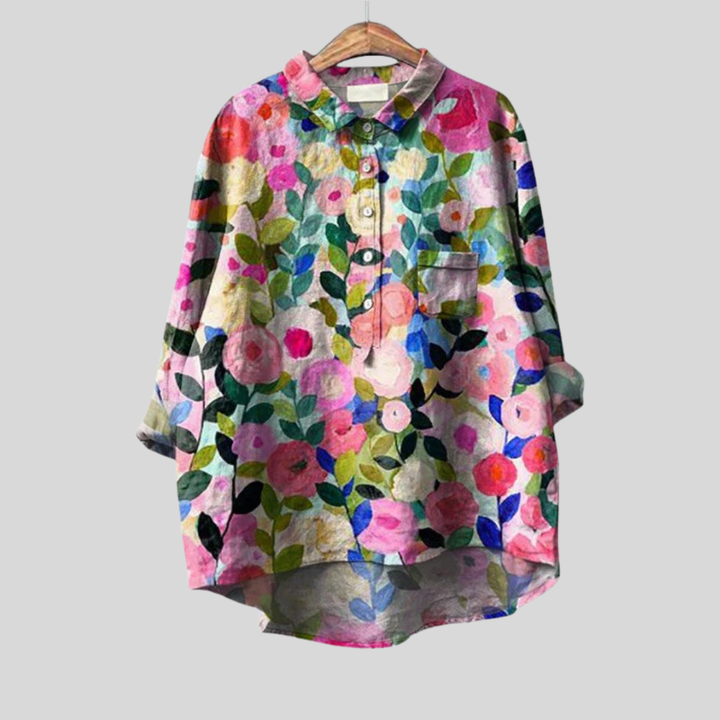 Séraphine™ | Artistic Floral Blouse