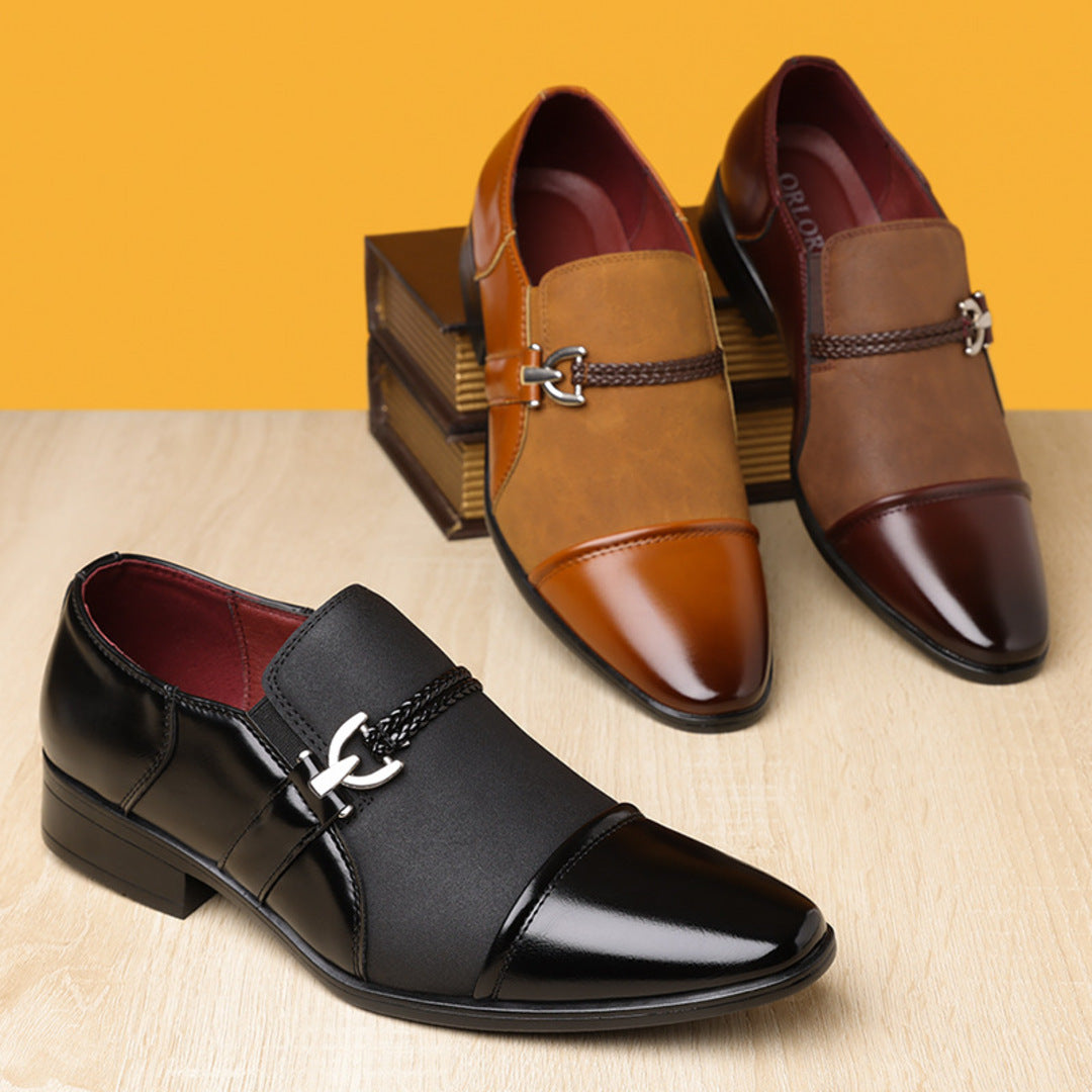 STYLISH MIXED LEATHER LOAFERS