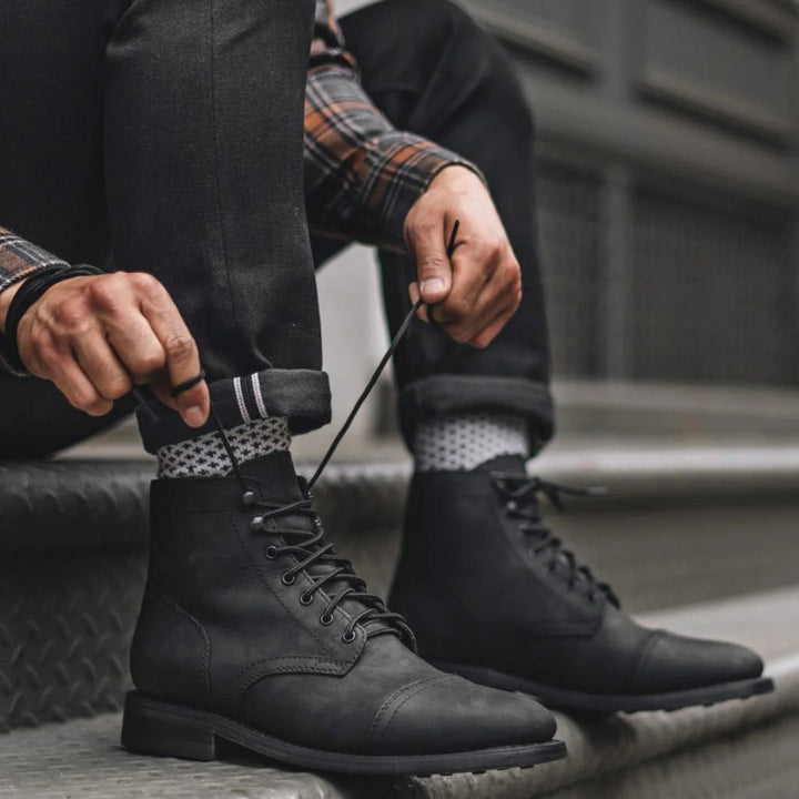 LEATHER LACE BOOTS