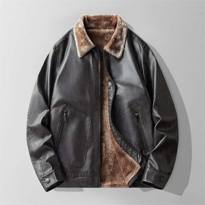 FLEECE LEATHER JACKET
