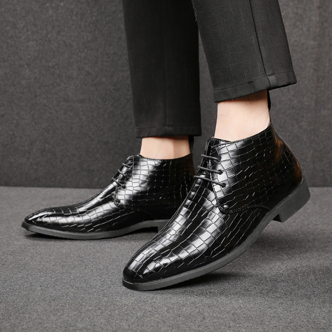 HIGH-TOP LEATHER SHOES