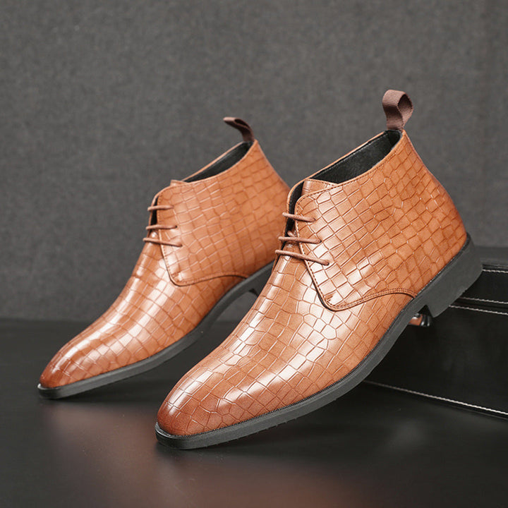 HIGH-TOP LEATHER SHOES
