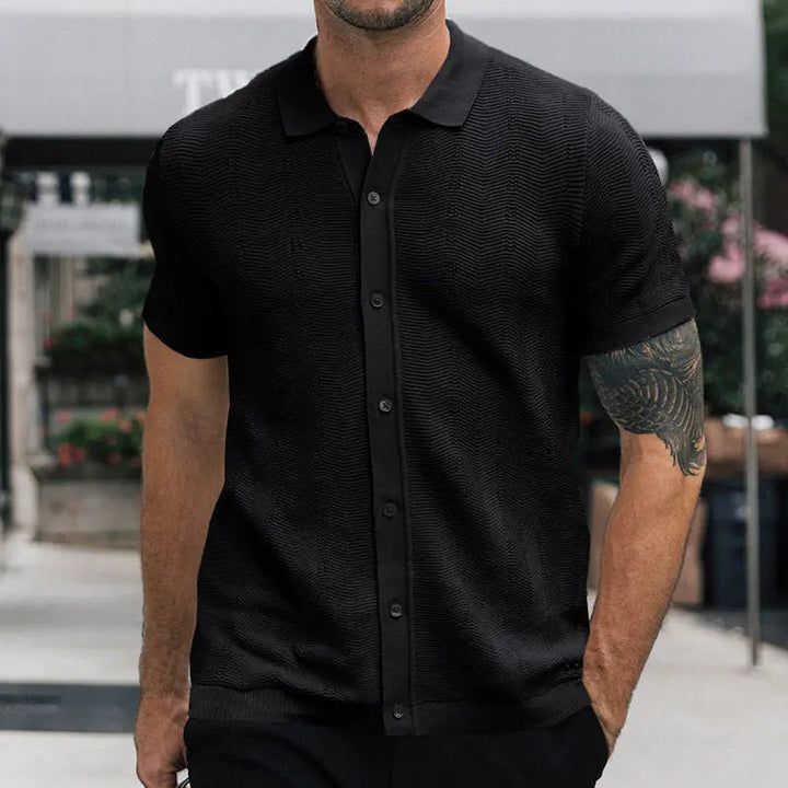 Jaxon - Premium Button-Up Knit Polo | By Julian & Claire Toronto