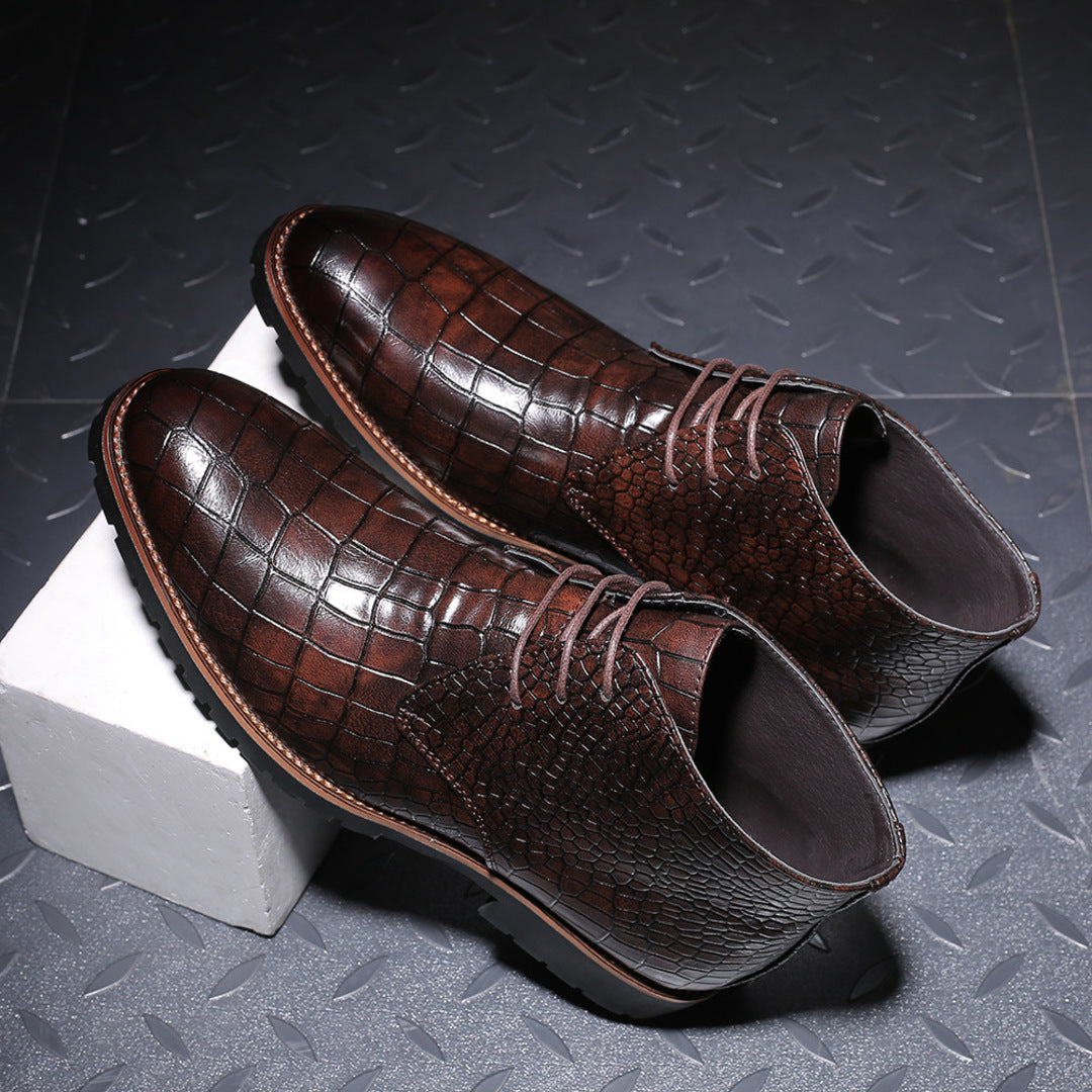 EMBOSSED ANKLE BOOTS