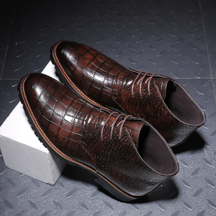 EMBOSSED ANKLE BOOTS