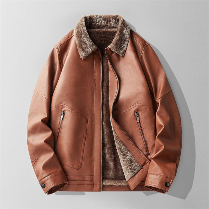 FLEECE LEATHER JACKET