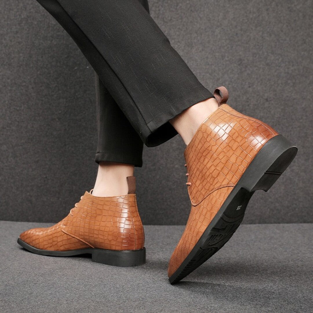 HIGH-TOP LEATHER SHOES
