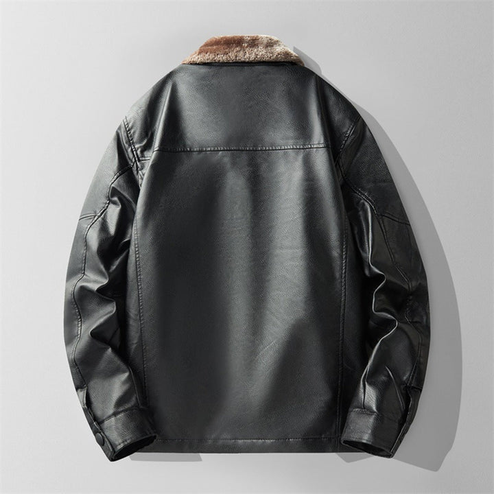 FLEECE LEATHER JACKET