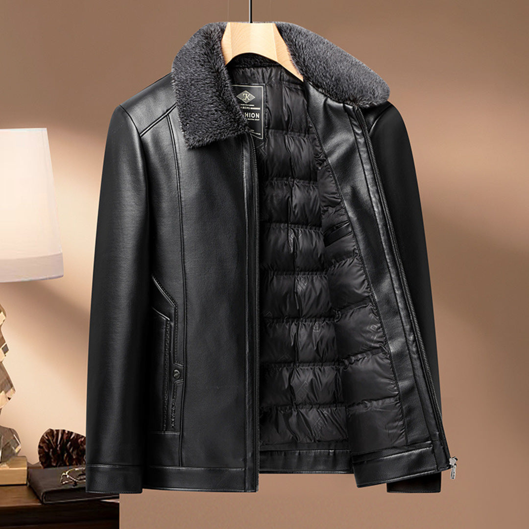 LEATHER FUR JACKET