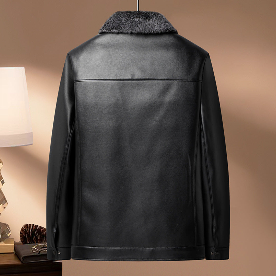LEATHER FUR JACKET