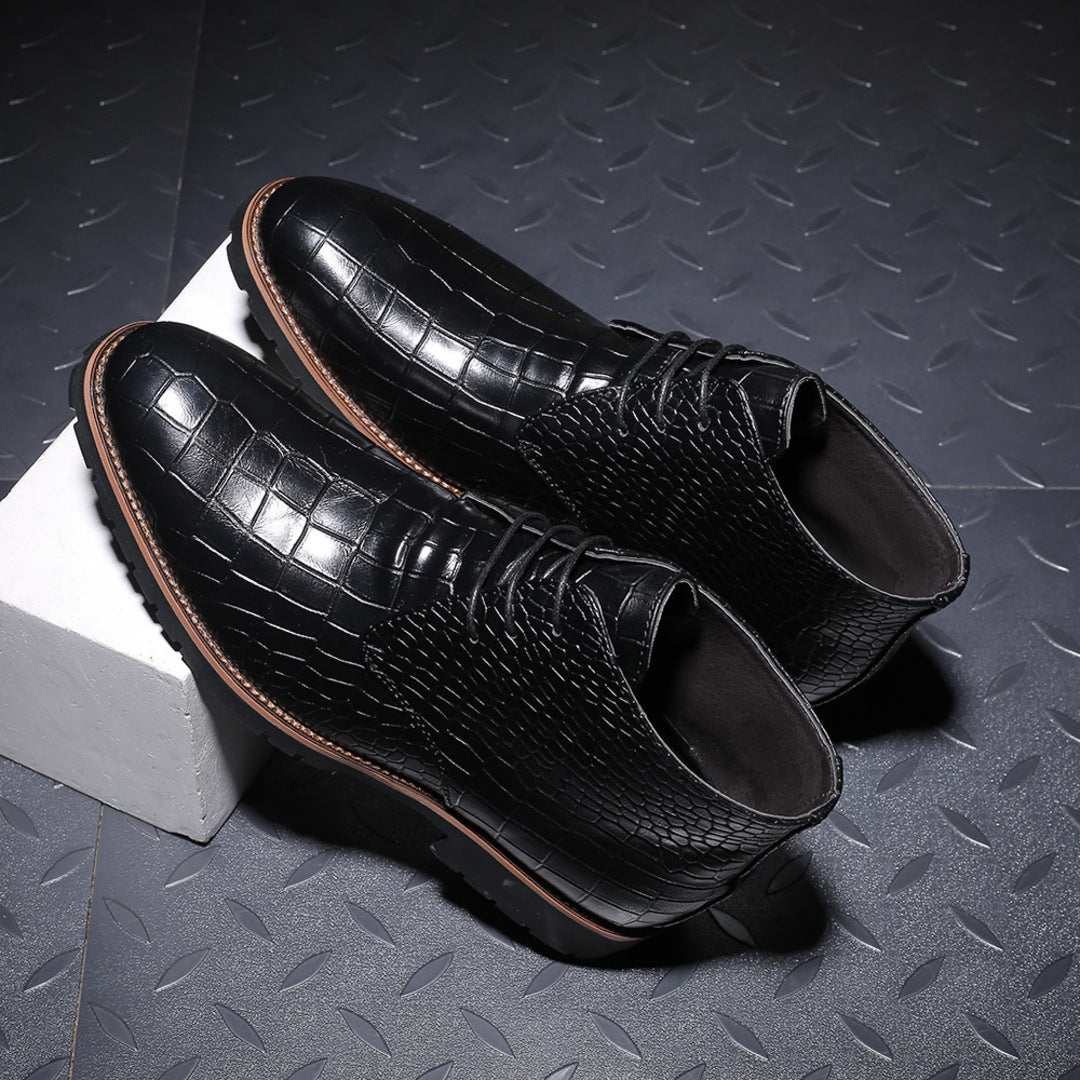 EMBOSSED ANKLE BOOTS