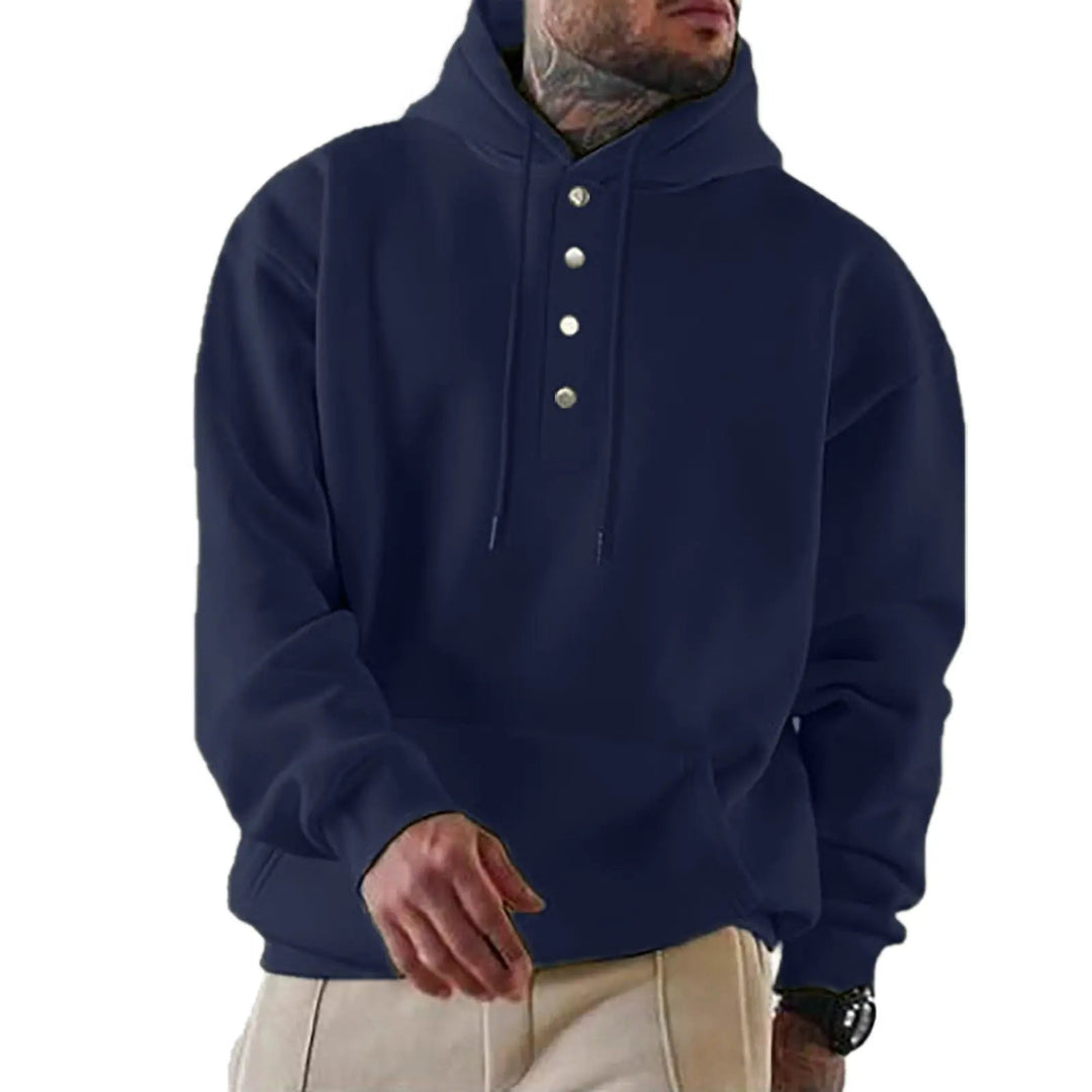 Chad - Everyday Buttoned Knit Hoodie | By Julian & Claire Toronto