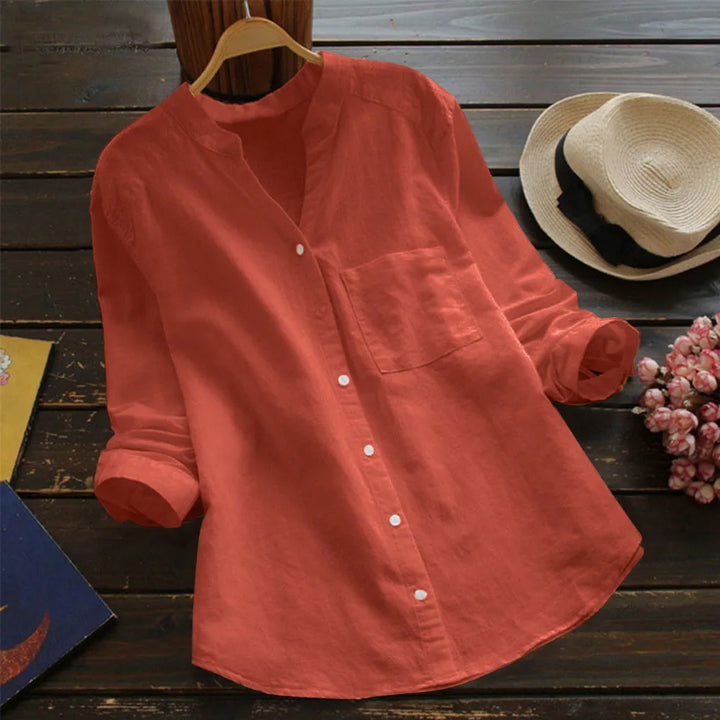 Autumn™ | Plain V-Neck Blouse