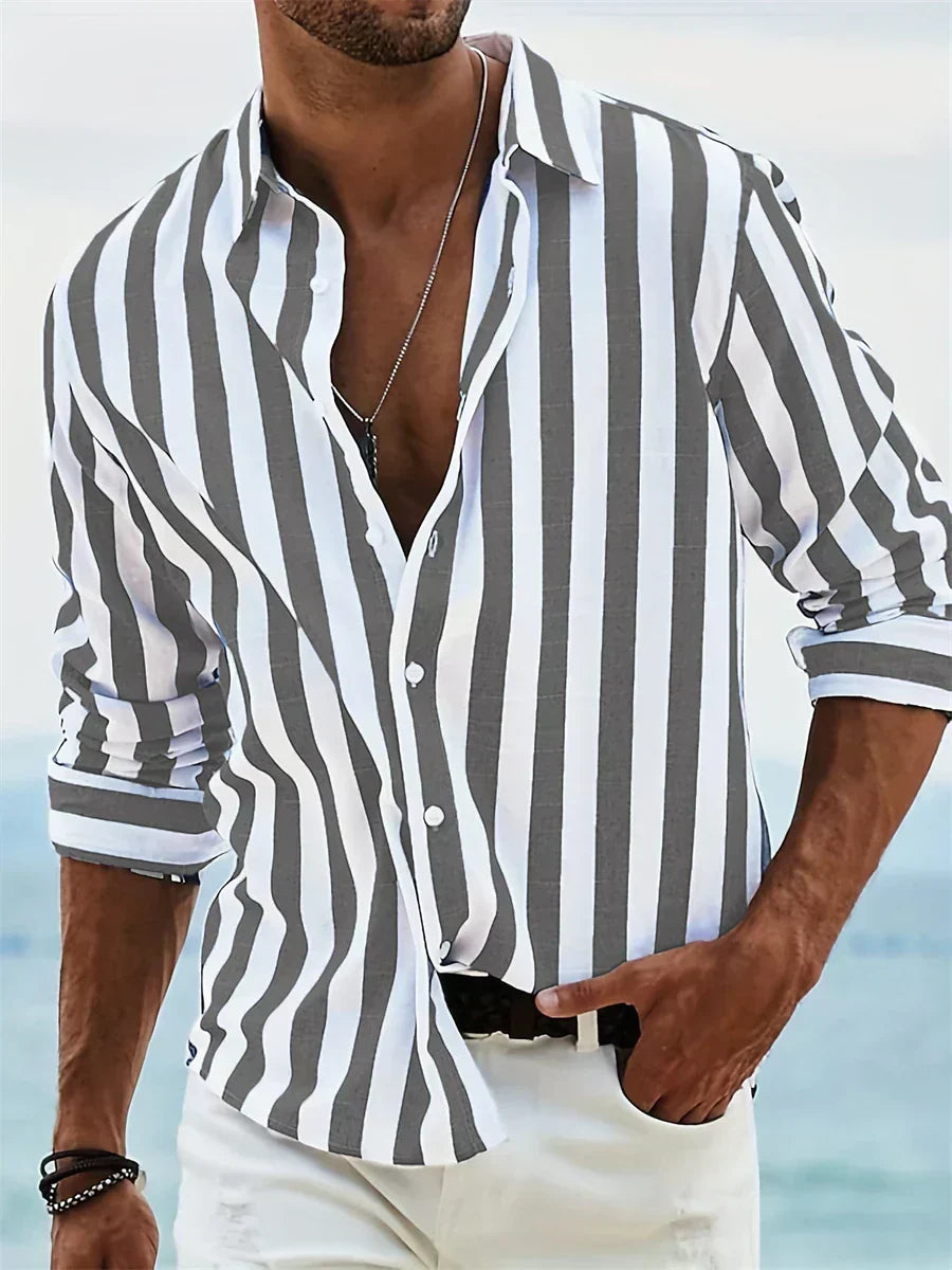 Harald - Everyday Striped Button-Up Shirt | By Julian & Claire Toronto