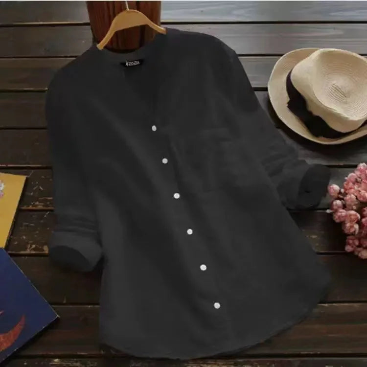 Autumn™ | Plain V-Neck Blouse