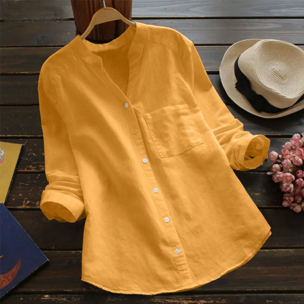 Autumn™ | Plain V-Neck Blouse