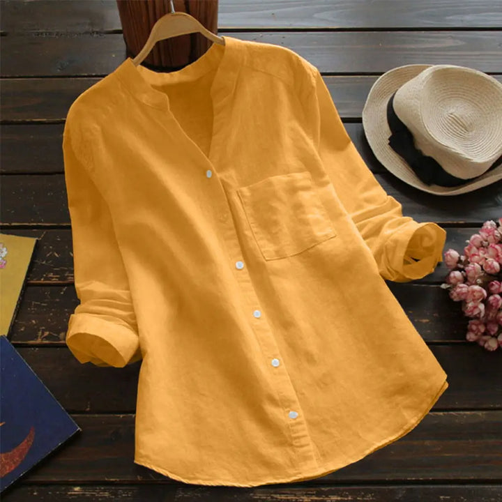 Autumn™ | Plain V-Neck Blouse