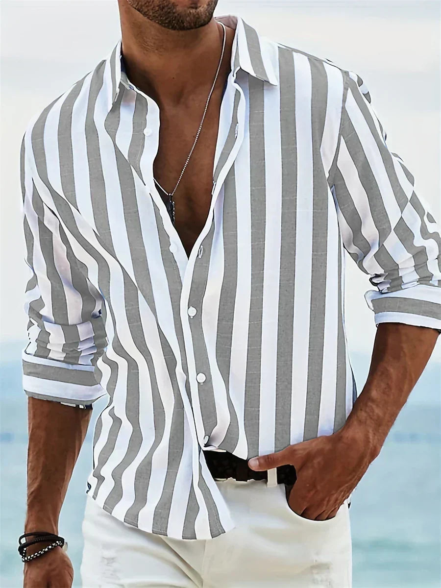 Harald - Everyday Striped Button-Up Shirt | By Julian & Claire Toronto