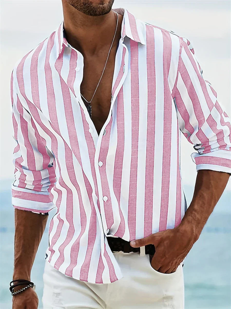 Harald - Everyday Striped Button-Up Shirt | By Julian & Claire Toronto