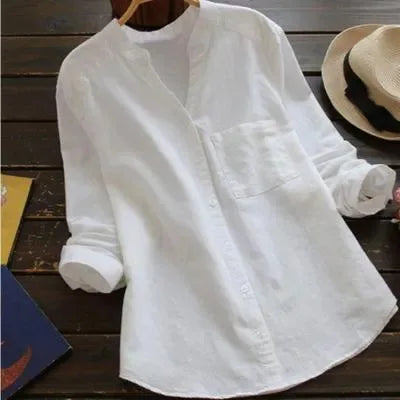 Autumn™ | Plain V-Neck Blouse