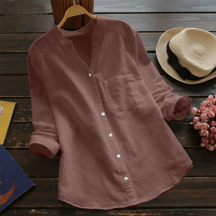 Autumn™ | Plain V-Neck Blouse