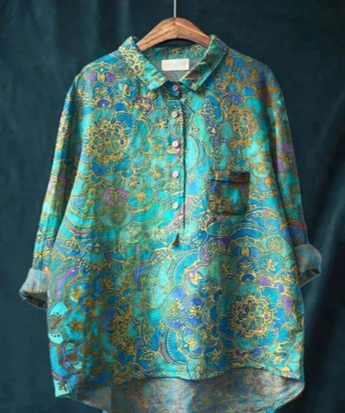 Claire™ | Chic Floral Silk Blouse