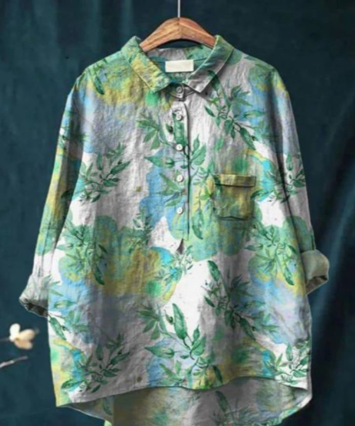 Claire™ | Chic Floral Silk Blouse