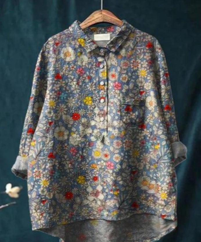 Claire™ | Chic Floral Silk Blouse