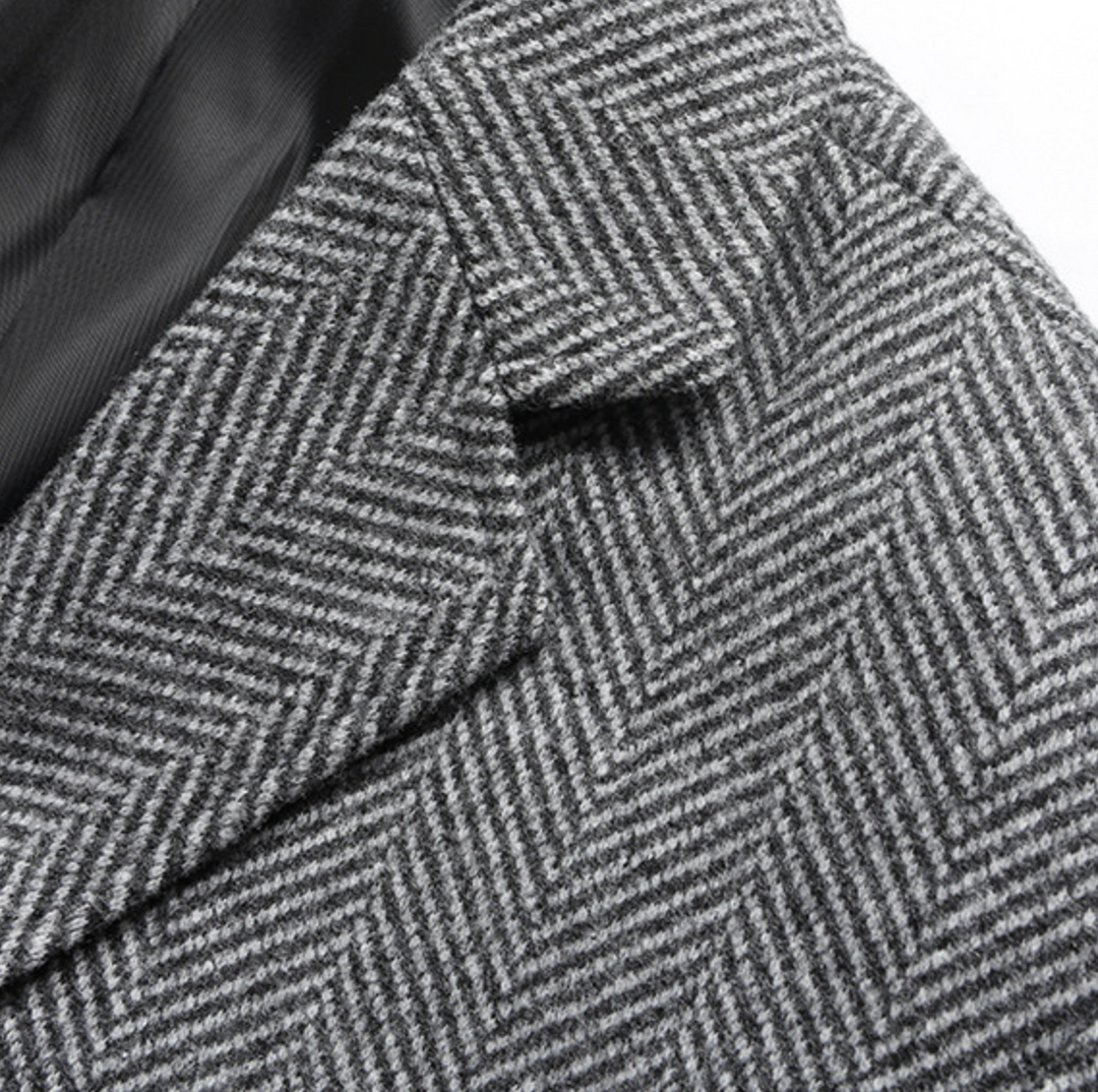HERRINGBONE WOOL BLAZER