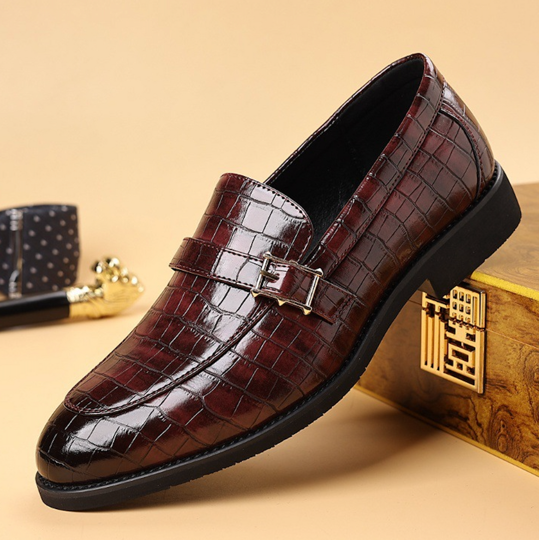 CROC BUCKLE LOAFERS