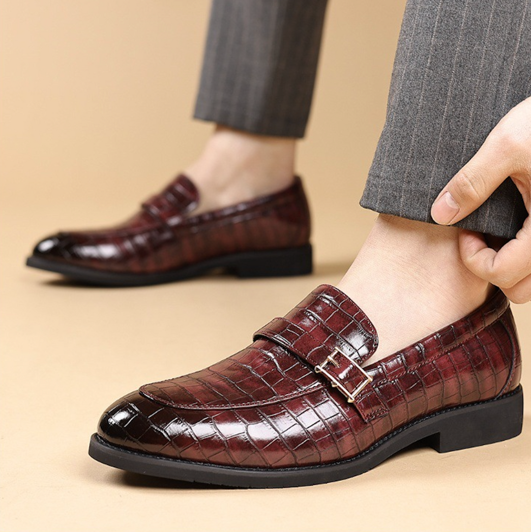 CROC BUCKLE LOAFERS
