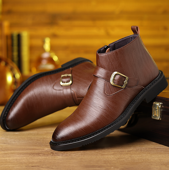 LEATHER CROC BOOTS
