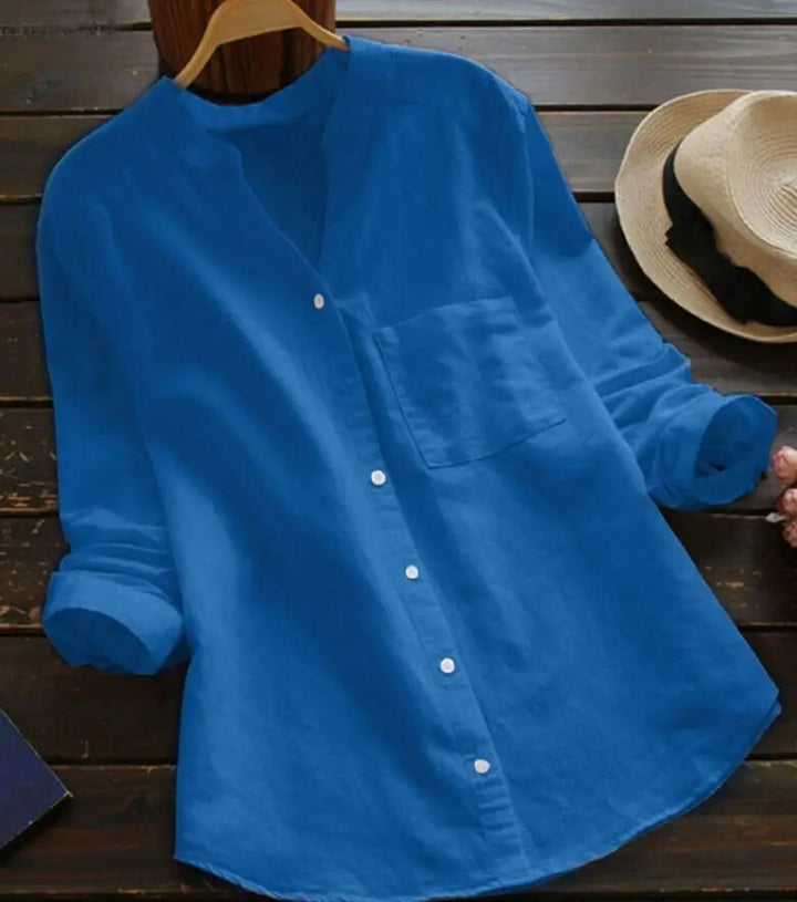 Autumn™ | Plain V-Neck Blouse