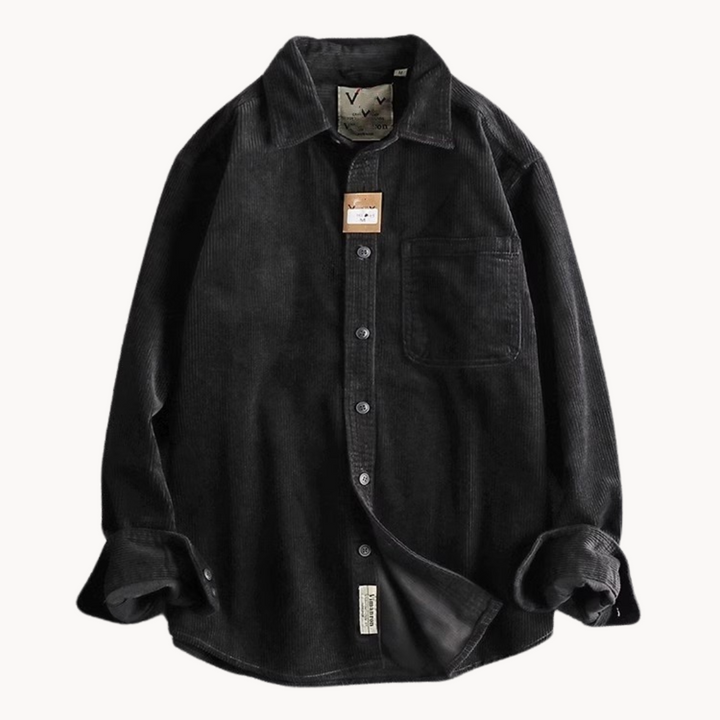 Gavin - Classic Brown Corduroy Long Sleeve Shirt | By Julian & Claire Toronto