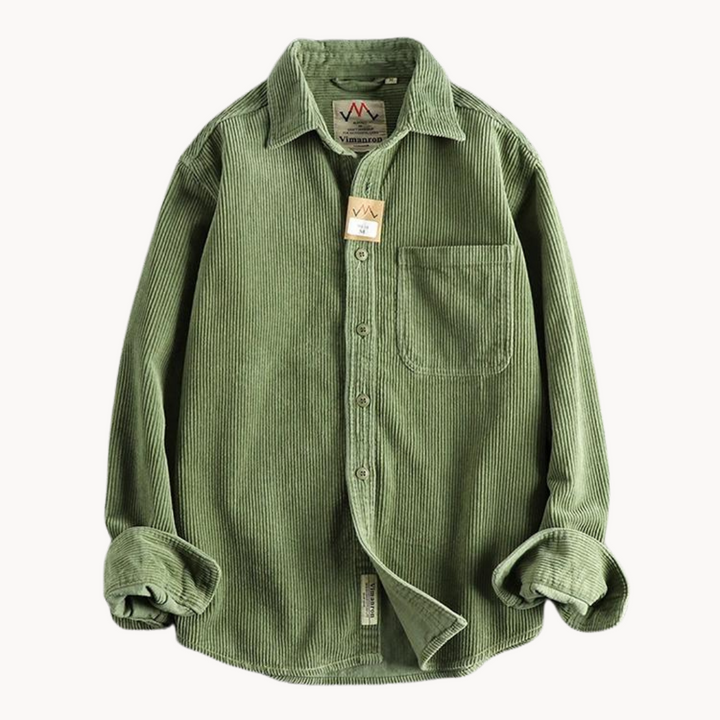 Gavin - Classic Brown Corduroy Long Sleeve Shirt | By Julian & Claire Toronto
