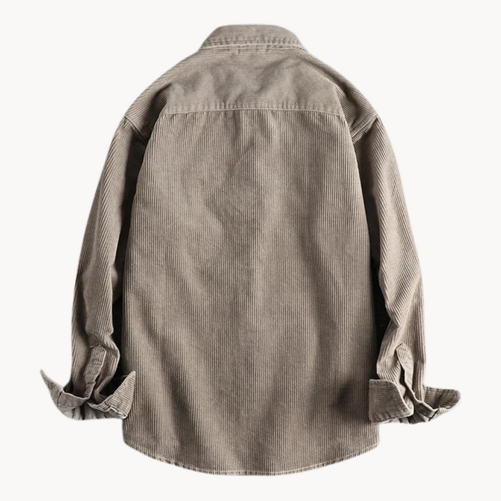 Gavin - Classic Brown Corduroy Long Sleeve Shirt | By Julian & Claire Toronto