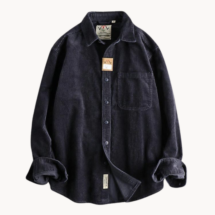 Gavin - Classic Brown Corduroy Long Sleeve Shirt | By Julian & Claire Toronto