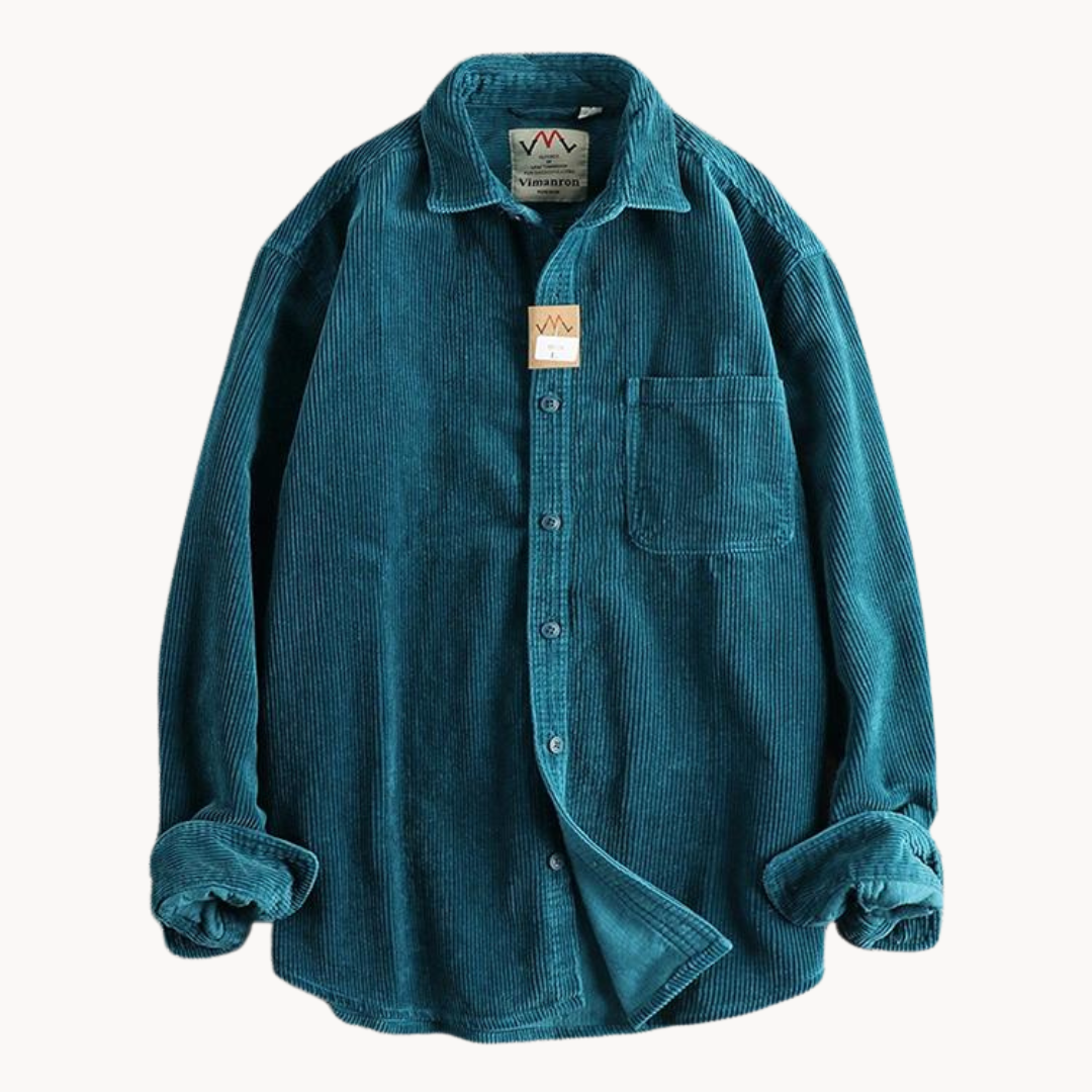 Gavin - Classic Brown Corduroy Long Sleeve Shirt | By Julian & Claire Toronto