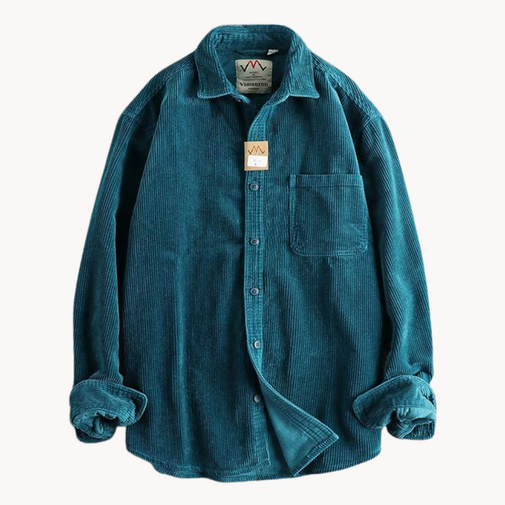 Gavin - Classic Brown Corduroy Long Sleeve Shirt | By Julian & Claire Toronto