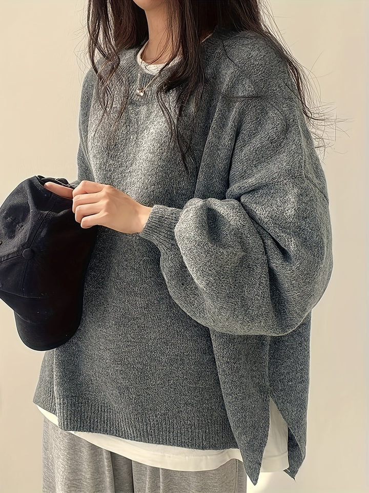 Monroe™ - CLASSIC CREW NECK LONG SLEEVE SWEATER