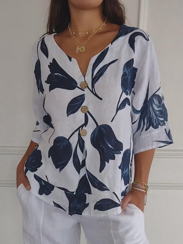 Despoina™ | Button-up Floral Top