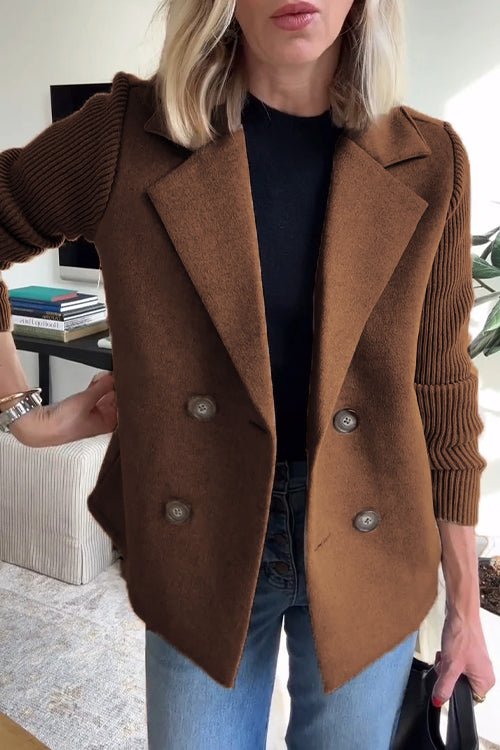 Amora - Elegant Blazer with Knitted Sleeves