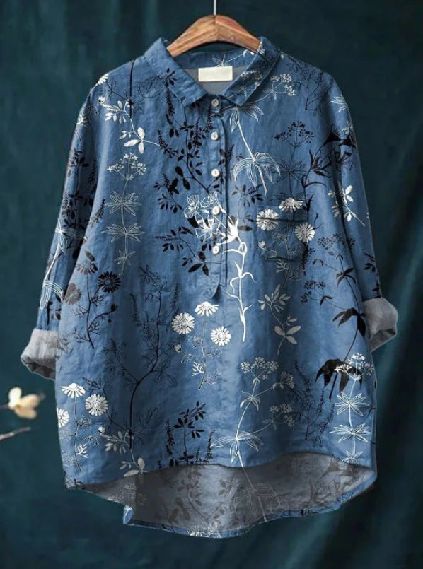 Claire™ | Chic Floral Silk Blouse