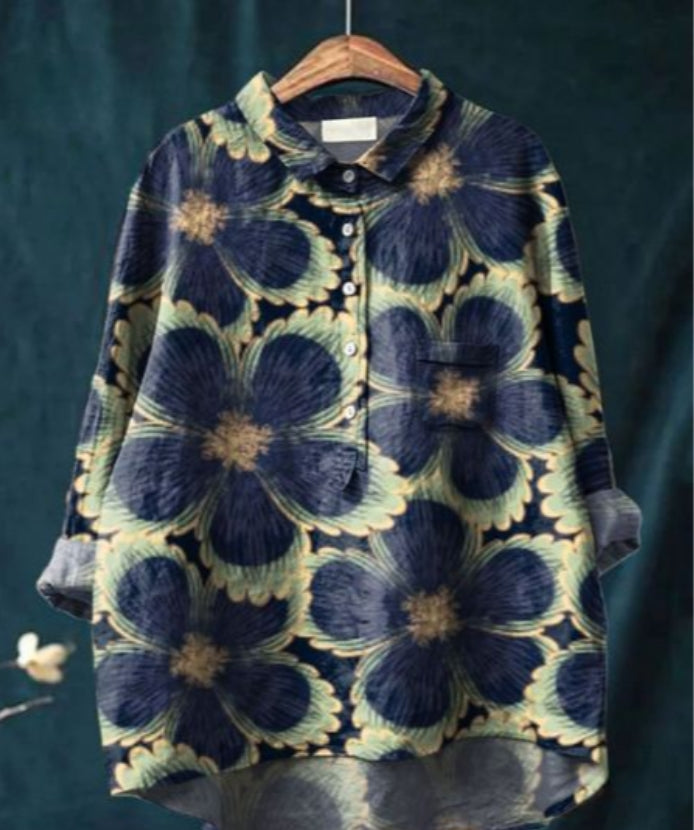 Claire™ | Chic Floral Silk Blouse
