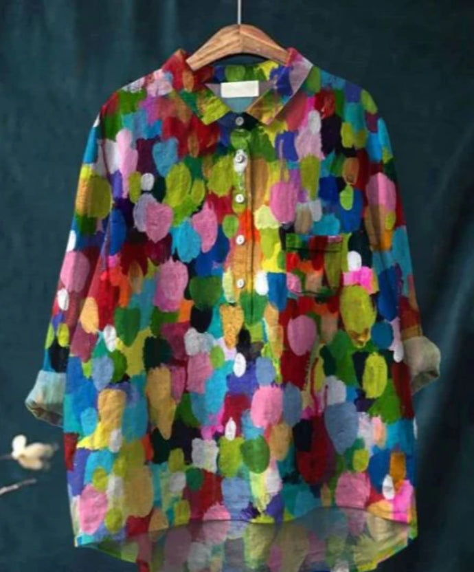 Claire™ | Chic Floral Silk Blouse