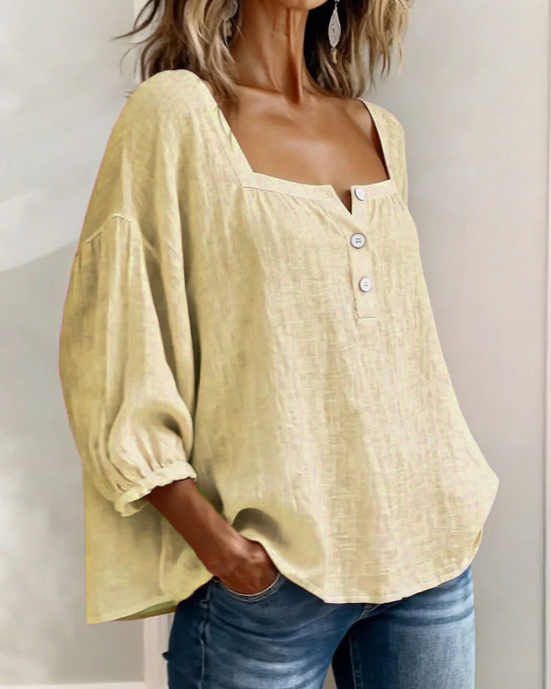 Sherri™ | Elegant Square Neck Blouse