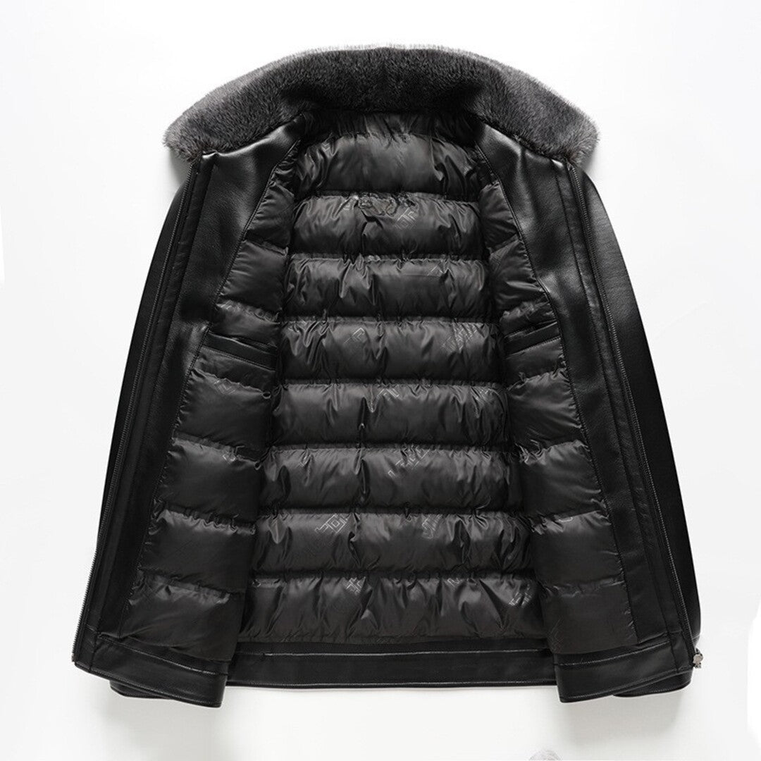 LEATHER FUR JACKET